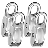 PRIOstahl Seilrolle Umlenkrollen Blockseilrollen Heberollen Lastrollen Kunststoffrollen x 4 Stück Größe: 20 mm Ausführung: Einfach - Flaschenzug Rollen für Seile Drahtseile aus Zink-Druck-Guss