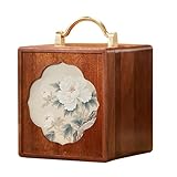 Pevfeciy Color 1, Schmuckkästchen Walnussholz mit 4 Schubladen & Samt-Innenfutter | Vintage Schmuckkasten für Damen | Elegante Schmuckbox