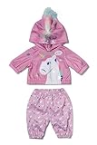 BABY born Einhorn-Outfit, Set aus Hoodie mit Einhorn und Hose mit Print für 43cm Puppen, 839409 Zapf Creation