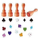 AHANDMAKER 5 Stile Spielkarten Stempel Magic Elements Stempel Mini Eierstempel Aus Holz Einzigartige Designs Zeichenstempel Für Scrapbooking Kartenherstellung Planer Aufkleber