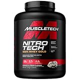 Whey Protein Pulver, MuscleTech Nitro-Tech Whey Gold Protein Isolate & Peptides, Eiweißpulver für den Muskelaufbau, Proteinpulver für Männer und Frauen, Cookies and Cream, 2.27 kg (71 Portionen)