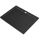 GriHero Gusseisen Grillplatte Wendeplatte 48,5 X 40 CM - Universal Gussplatte Beidseitig Verwendbar, Gussplatte Gasgrill für Gasgrill, Kohlegrill & Elektrogrill Zubehör