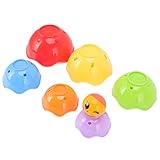 Fdit Baby Premium Stapelbecher-Spielzeug, Fördert die Handbewegungen und Fantasie des Babys, Leichtes, Tragbares Frühpädagogisches Spielzeug für 6 Stück Stapelbecher, Baby-Badewannen-Stapelspielzeug