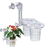 CGACCSD Aquarienständer, benutzerfreundlicher Ständer, transparenter Aquariumtopf mit Loch, Doppel-Tassen, Hydrokultur-Doppeltassen, verstellbare Fischschwimmdekoration, Wasserzubehör für