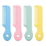 MEGAVOW 4 Stück Haarbürste mit Weichen Zähnchen, Klein Detangler Bürste, Süßer Kamm Set für Nasses, Trockenes Haar, Geschenk für Mädchen Junge