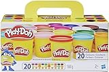 Play-Doh Super Colour Set mit 20 Dosen Modelliermasse (insgesamt 1,6 kg), Bastelset zum gemeinsamen Spielen oder als kreatives, für Kinder ab 3 Jahren