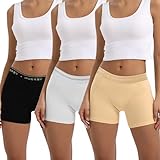 INNERSY Boxershorts Damen Baumwolle Shorts Unterwäsche Frauen Sport Unterhosen mit Bein 3 Pack (38-40, 3 Grundfarben)