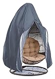 Wasserdichte, robuste Eierstuhl-Abdeckung, grau, 115 x 190 cm, langlebige Schutzhülle zum Aufhängen von Gartenstühlen, Gartenmöbeln, wetterfestes Design