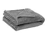 ENGLISH HOME Kuscheldecke, Flauschig Decke, Flanell Fleecedecke, Warm Wolldecke, Weich Sofadecke, Hochwertige Couchdecke, Damen, Softy, Anthracite, 130x170 cm