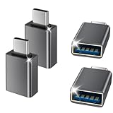USB C auf USB Adapter 4-Pack, Thunderbolt 4 5 USBC Stecker zu USB Buchse OTG Adapter, Typ A Stick Konverter Zubehör für Apple MacBook Pro Air, iPhone 16e 15 Max, iPad, Samsung Galaxy S24 S25