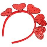 Supvox Valentinstag Haarreif mit Rotem Glitzerherz Dekoratives Stirnband für Damen Romantisches Party Haaraccessoire