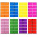 240 Stück selbstklebende quadratische bunte Etikettenaufkleber, 76 x 51 mm, rechteckige farbige Etiketten in 8 verschiedenen Neonfarben