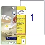 AVERY Zweckform L4735REV-25 Universal Etiketten (25 plus 5 Klebeetiketten extra, 210x297mm auf A4, wieder rückstandsfrei ablösbar/abziehbar, bedruckbar, selbstklebende Aufkleber) 30 Blatt, weiß