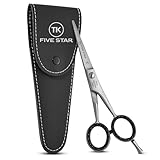 TK FIVE STAR SOLINGEN® Profi 5 Zoll kleine scharfe Bartschere Haarschere Haarschneideschere Friseurschere für Herren Friseure Kinder Damen für feine Haare geeignet Rostfrei mit Mikroverzahnung