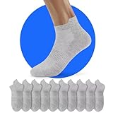 NUOZA Sneaker Socken Herren 39-42 Damen Kurz Snickers Halbsocken Sportsocken Kurzsocken Tennissocken Baumwolle Running Grau 10 Paar