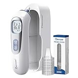Berrcom Hochpräzises Ohrthermometer, Fieberthermometer mit vorgewärmter Sonde für Erwachsene und Babys, Temperaturanzeige nach Altersgruppen, sofortige Messung, Fieberalarm