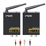 YMOO 2,4GHz Audio funkübertragung Sender Empfänger Kit, Cinch 3.5mm Klinke Audio Adapter, 20ms niedrige Latenz, 48kHz/24Bit HiFi Stereo für TV/PC zu Lautsprecher/CD Player/Amp,320 Fuß