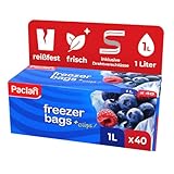 Paclan Gefrierbeutel, 1Liter, 40 Stück, 18 X 28 cm