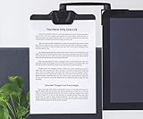 Systafex® Dokumenthalter Papierhalter für PC Monitor Bildschirm Computer Papier Ständer. Papierhalter für besseres Tippen. 18 Blatt Kapazität, um 360 Grad drehbar, 3M Selbstklebend (Schwarz)