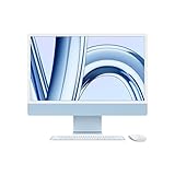 Apple 2023 iMac All-in-One Desktop-Computer mit M3 Chip: 8-Core CPU, 8-Core GPU, 24' 4.5K Retina Display, 8 GB gemeinsamer Arbeitsspeicher, 256 GB SSD Speicher, passendes Zubehör. Blau