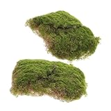 TOGEVAL 2 Stück Künstlicher Moosblock Flexible Miniatur deko aus Langlebigem Kunststoff Realistische Grüne Rasenteppich Dekoration für Basteln Puppenhäuser Mikro landschaften und