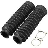 Alamor Paar Motorrad Gummi Front Gabelschutz Gamaschen Stiefel Gamasche 4 Farben-Schwarz