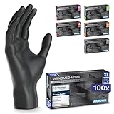 ARNOMED Einweghandschuhe 100 Stück/Box, XL, Schwarze Einmalhandschuhe, puderfreie & latexfreie Nitrilhandschuhe, Handschuhe in Gr. S, M, L & XL