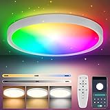 COFEMY LED Deckenleuchte - 30W Dimmbare Bluetooth Deckenlampe mit Fernbedienung und App 3000k/4000k/6000k FüR Beleuchtung Wohnzimmer Schlafzimmer Küche Korridor Balkon Badezimmer Esszimmer