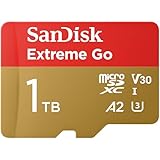 SanDisk 1TB Extreme Go micro SDXC UHS-I-Kaart 1 TB + SD-Adapter (Voor Android Smartphones en Tablets, Action Cams & Drones, Tot 200 MB/s, V30, 5K, 4K UHD, Rescue PRO Deluxe, C10, U3) voor Amazon