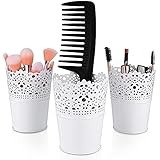 3 Makeup Organizer, Kosmetik Organizer zum Aufbewahren von Schminkpinsel, Lippenstift, Haarbürsten, Mascara usw. Pinselhalter als Becher für Make up Pinsel