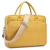 SUCIKORIO Laptoptasche Damen Leder 15,6 Zoll, Wasserdicht Arbeitstasche Damen Elegant Lehrertasche Groß Laptop Aktentaschen Leder Mit Vielen Fächern Briefcases für Frauen, Arbeit, Schul, Büro, Lehrer