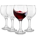 Glasmark KROSNO, 220ml, Set von 4, Weinglas, Glas mit farbigem Boden, Weißweingläser, Weinkelche, Originelles Design, einzigartige Form und Stil, Perfekt für zu Hause, Restaurants