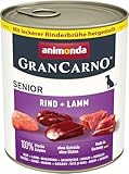 animonda GranCarno Senior Rind + Lamm (6 x 800 g), Hunde Nassfutter für ältere Hunde ab 7 Jahren, Nassfutter mit 100% frischen Zutaten, Senior Hundefutter ohne Getreide