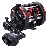 Spinnfischen Rolle Meeresrolle Große Schnurkapazität Baitcastingrolle Trolling Angelrollen Handguss Angelrollen(Red 30,Left Hand)