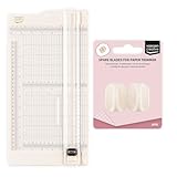 Vaessen Creative Papierschneider mit Falzbrett - Elfenbein - 15,2 x 30,5 cm - 2-in-1 Schneidemaschine für Scrapbooking, Karten Basteln und Papierprojekte - Inklusive 2 Ersatzklingen – Sicher Gestaltet