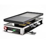 Solis 3-in-1 Combi Grill – Elektro Tischgrill mit Raclette, Grill & Crêpe-Funktion, für bis zu 10 Personen, 53x24 cm Antihaft-Grillplatte, Thermostat, inkl. Pfännchen & Schaber, PFAS-frei