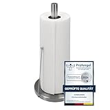 VonBueren Küchenrollenhalter stehend 32 x 15 cm | Edelstahl | Küchenpapierhalter Silber | Papierrollenhalter Küchenrolle | Halter für Küchenrollen | für Arbeitsplatte