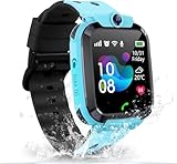 Smartwatch Kinder mit GPS und Telefon, IP68 Wasserdicht GPS Uhr Kinder Smartwatch mit Anruffunktion SOS Voice Chat Schulmodus Spiel Wecker, Smart Watch Kinderuhr Geschenk für Mädchen und Jungen