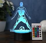 Personalisierte Fußball Lampe LED Nachtlicht Torjubel-Pose Geschenk für Fußballfans Liebhaber des Spiels LED TischlampeKinderzimmer oder Wohnzimmer, geschenkidee Fußballspieler Fußball Trainer