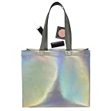 Regenbogenfarbene schillernde Tasche, holografische Vlies-Partygeschenktüten, wasserdicht, wiederverwendbar, glänzend, Willkommensbeutel für Shopping, Partys, Reisen, Groß, Refer to description