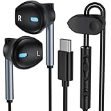 USB-C-Kopfhörer mit Kabel für iPhone 16/16 Pro/16 Pro Max/16 Plus/15 Pro/15 Pro Max/15 Plus/15, iPad Pro, Typ-C-Ohrhörer, Mikrofon-Ohrhörer für Samsung Galaxy S24 Ultra FE/S23/A16, Pixel 9, 8, 7, 6,
