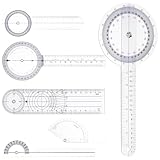TOBBOMEY 6pcs Goniometer 6 8 12 Zoll Goniometer Set 360 Grad Transparent Winkelmesser Körper Messung Mit Goniometer Mess Quadrat