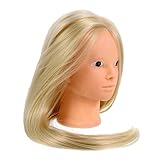 OATIPHO Frisierkopf mit Halterung Echthaar Styling Kopf für Friseurausbildung Hilfsmittel Tanzfrisuren Kosmetik Trainingskopf