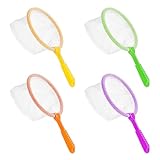 SYEYCW 4 Stück Kinder-Fischernetz, Kinder-Kunststoff-Fischernetze, Frühlernwerkzeug, Kinder-Insektenfängernetze, zum Strandspielzeug, Käfer und Schmetterlingsfang, Kompakte Outdoor-Spielgeräte