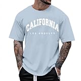 kuiazelit 2024 Oversize T-Shirt Herren Rundhals Kurzarm T-Shirts Männer Casual T-Shirt Sport Fitness Tops Sommer Sport Shirt Bodybuilding Laufshirt Big T Shirt, hellblau, XL