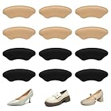 Funalix 6 Paar Fersenpolster, Selbstklebend Fersenschutzpolster gegen Reibung mit Gel-Kissen, Fersenhalter für Damen Herren, Anti-Rutsch Einlagen für zu große Schuhe (Hautfarbe/schwarz)
