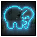 BYNGQW AtmosphäreHeimdekoration Elefanten-Neonschild, Leuchtschild Für Raumdekorationen, Männerhöhle, Geburtstagsparty, Lounge-Dekor, Stromversorgung Über USB, 29cm×36.7cm
