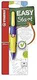 STABILO - Ergonomischer Druck-Bleistift für Rechtshänder - EASYergo 1.4 in violett/neongelb - Einzelstift - inklusive 3 dünner Minen - Härtegrad HB