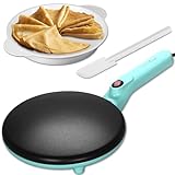 Baker's Friend Instant Crepes Maker, Crepe Pfanne Mit Cool-touch-griff, 20 cm Antihaftbeschichtete Kochflache, Anti-Haft, Temperatur-Automatik, Aqua