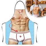 GXGM 1 Stück Weiße Höschen Grillschürze lustig,Kochschürze Küchenschürze, Grillschürze für Männer,Lustige Schürze Wasserdichte,Geschenke für Männer